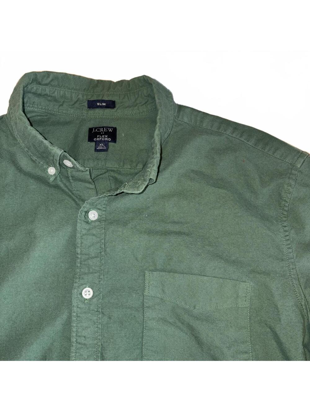 J.Crew Slim Fit Flex Oxford $70 Green Button-Up ShirtMens XL Formal / Casual